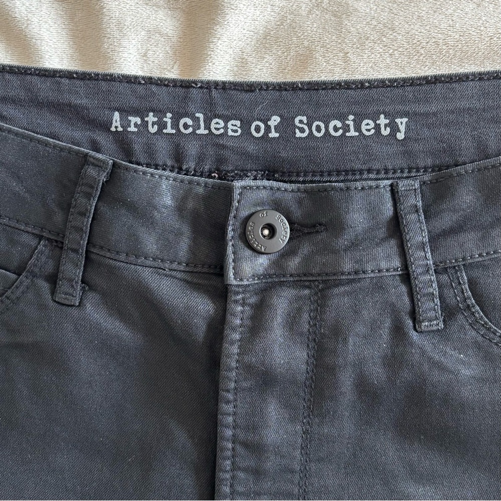 Articles of Society Black Coated High Rise Skinny Jeans Size 30 - Picture 9 of 12